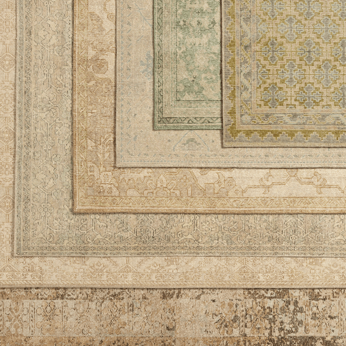 Onessa Green & Tan Hand Knotted Wool Area Rug - Available in a Variety of Sizes - Rugs - The Well Appointed House