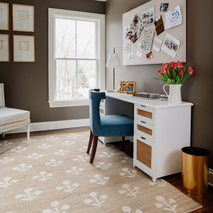 Orchard Bloom Natural Hand Woven Wool and Jute Area Rug - The Well Appointed House