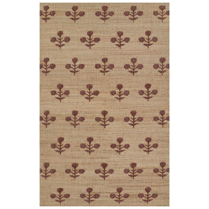Orchard Bloom Rust Hand Woven Wool and Jute Area Rug - The Well Appointed House