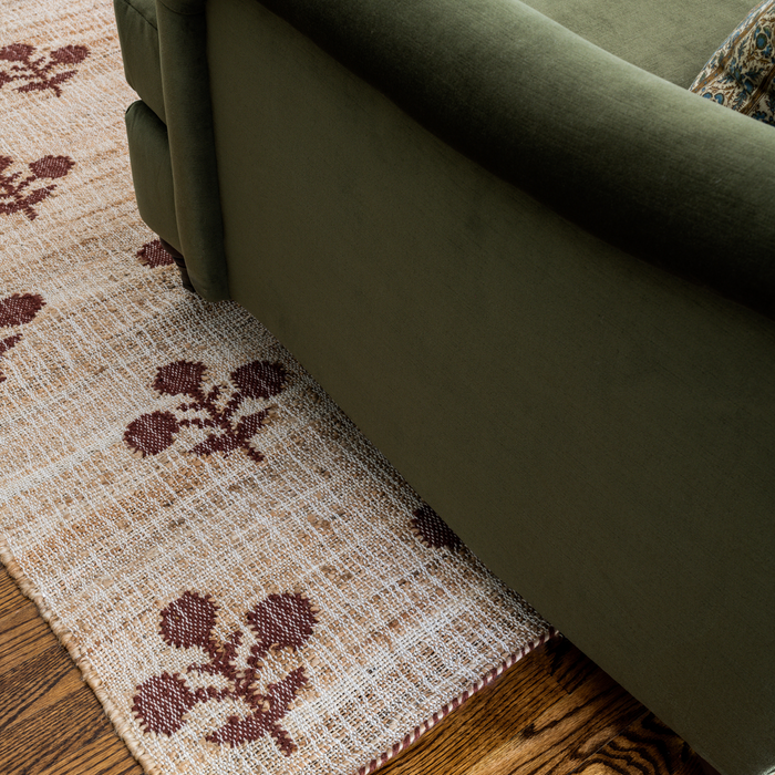 Orchard Bloom Rust Hand Woven Wool and Jute Area Rug - The Well Appointed House