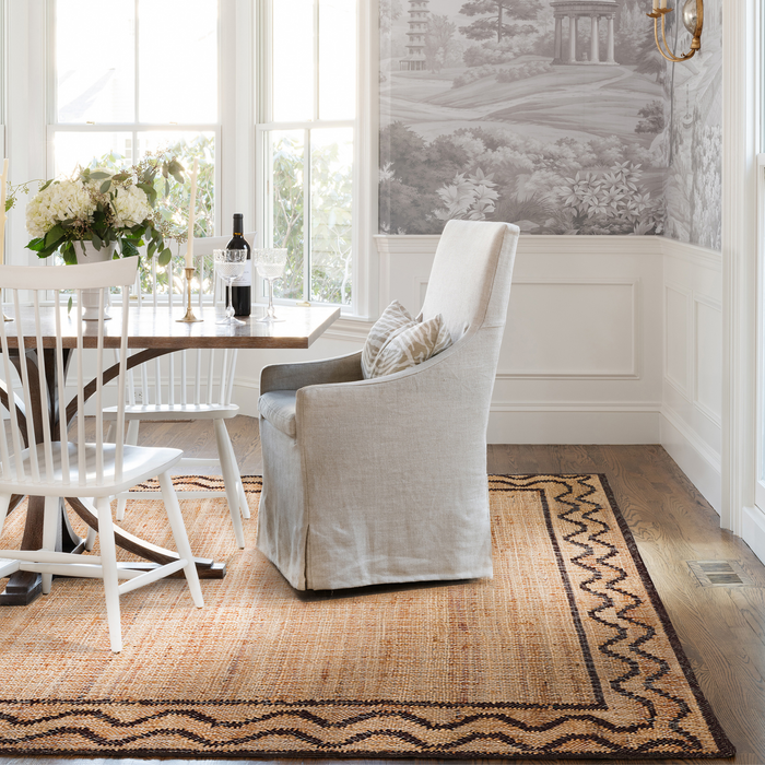 Orchard Ripple Brown Hand Woven Wool and Jute Area Rug - The Well Appointed House