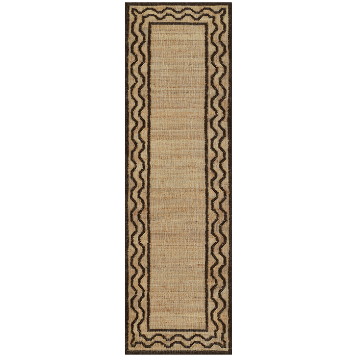 Orchard Ripple Brown Hand Woven Wool and Jute Area Rug - The Well Appointed House