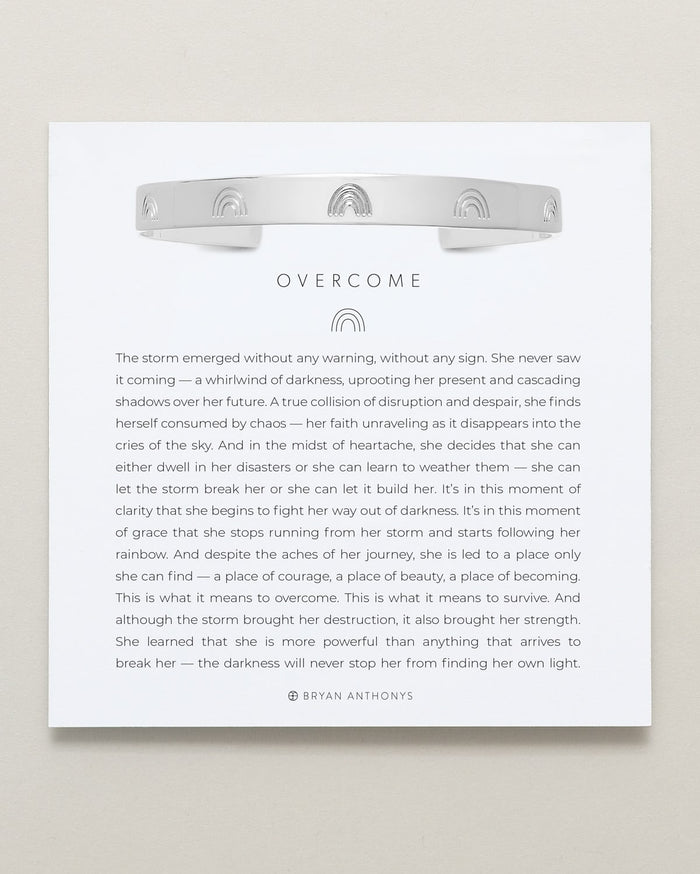 Bryan Anthonys Overcome Silver Engraved Cuff On Card