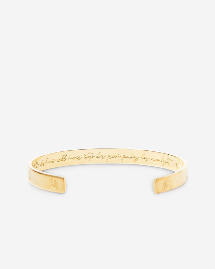 Bryan Anthonys Overcome Gold Engraved Cuff Back Macro