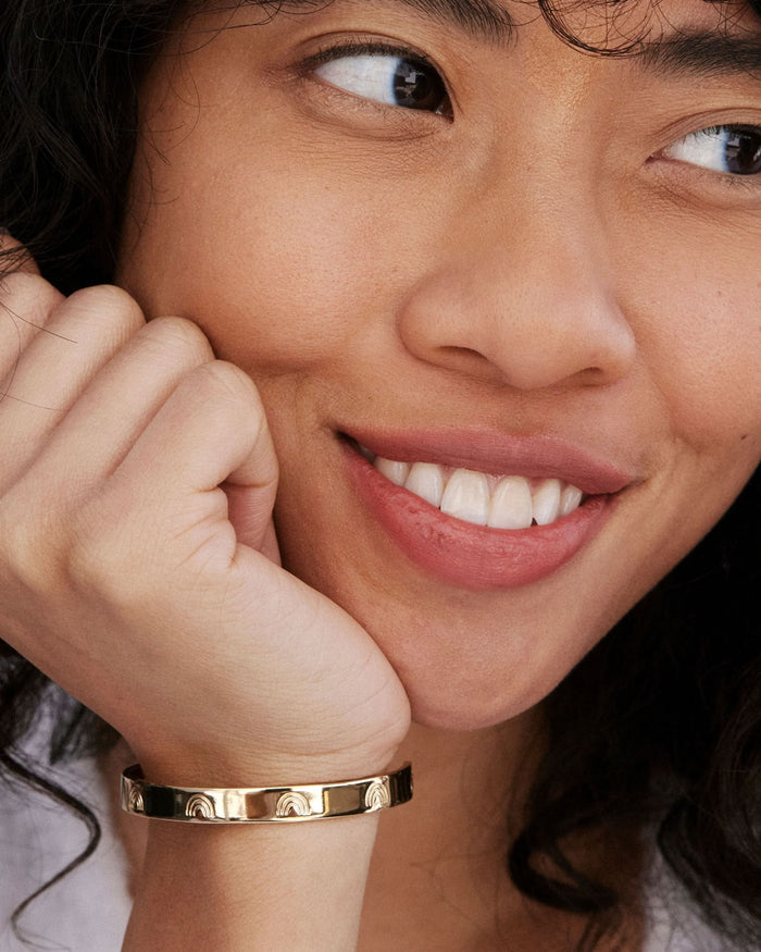 Bryan Anthonys Overcome Gold Engraved Cuff On Model