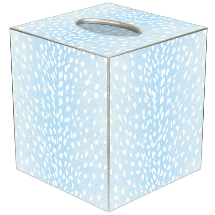 Pale Blue Antelope Wastepaper Basket and Optional Tissue Box Cover - Wastebasket - The Well Appointed House