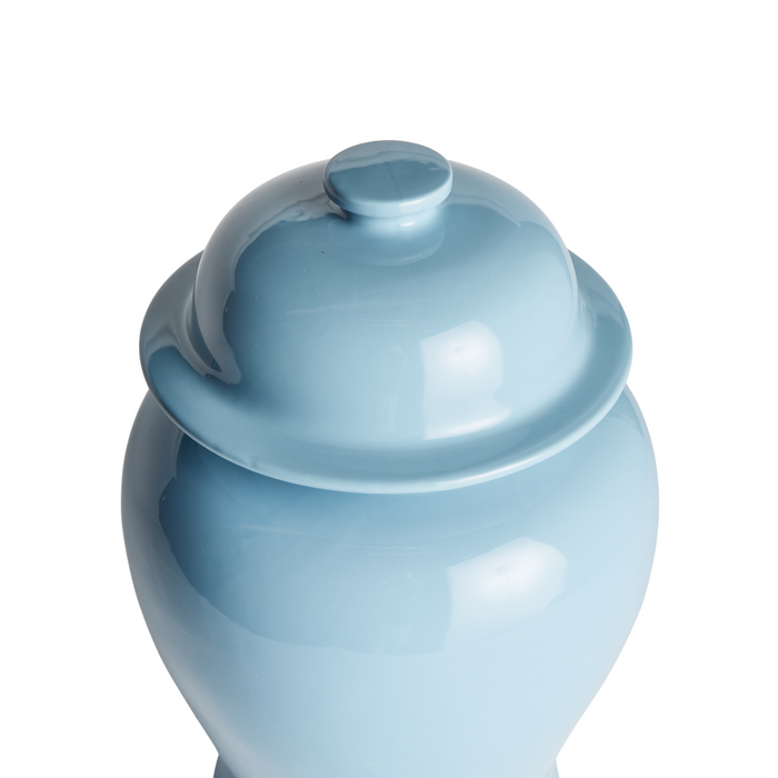 Large Pale Blue Koa Wide Lidded Ginger Jar - The Well Appointed House
