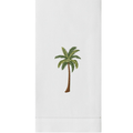 Set of 2 Palm Tree Modern White Cotton Hand Towels - Hand Towels - The Well Appointed House