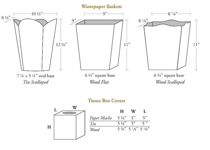 Palm Trees Wastebasket and Optional Tissue Box Cover - Wastebasket Sets - The Well Appointed House
