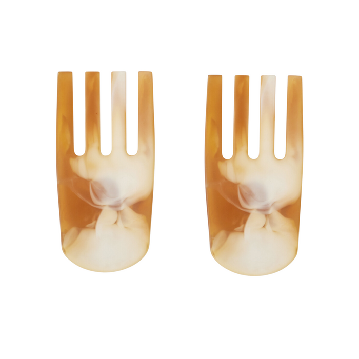 Parker Amber Swirled Resin Salad Serving Set - The Well Appointed House