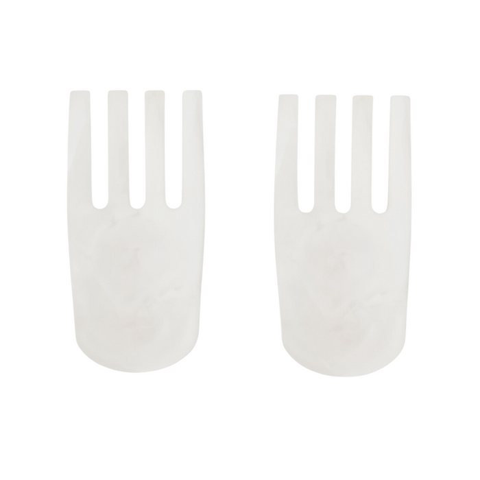 Parker White Swirled Resin Salad Serving Set - The Well Appointed House