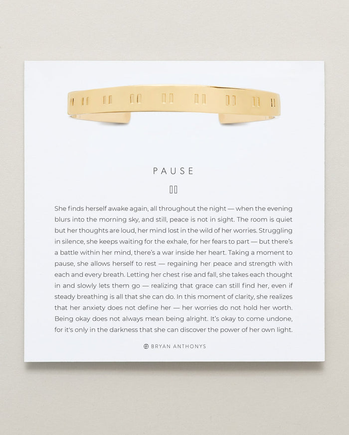 Bryan Anthonys Pause Gold Engraved Cuff On Card
