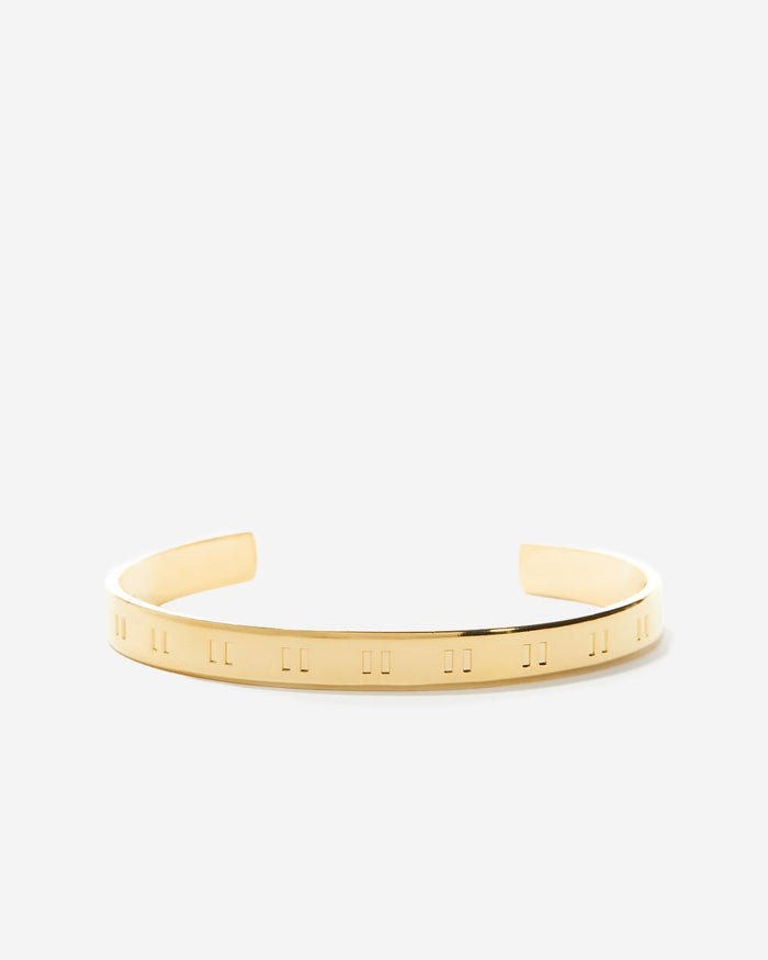 Bryan Anthonys Pause Engraved Cuff Outside Gold