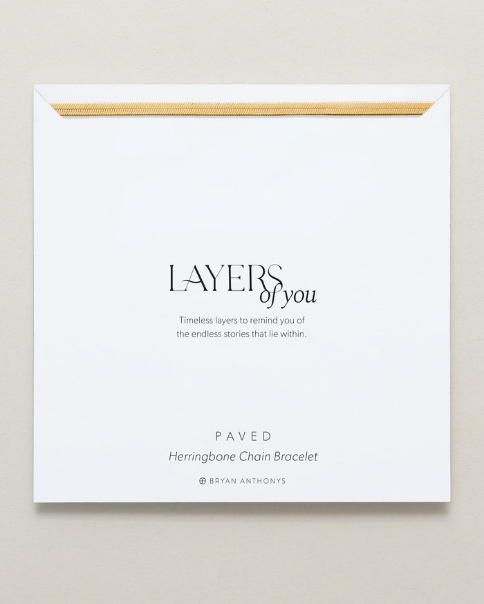 Bryan Anthonys Layers of You Gold Paved Herringbone Chain Bracelet On Card