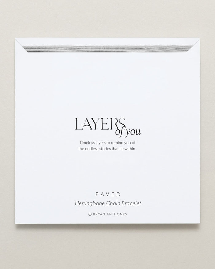Bryan Anthonys Layers of You Silver Paved Herringbone Chain Bracelet On Card