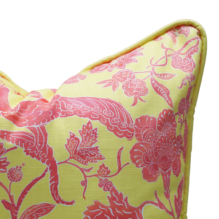 Peacock Batik Pillow Cover in Peony - The Well Appointed House