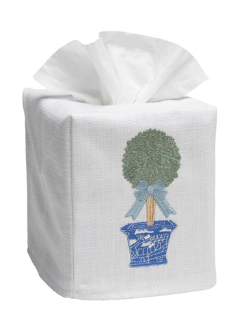 Pear Topiary Tree Embroidered Tissue Box Cover