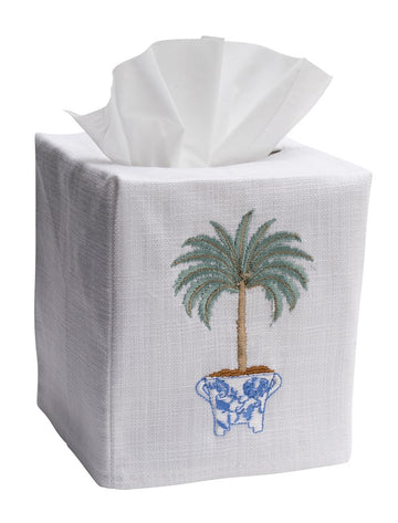 Pear Topiary Tree Embroidered Tissue Box Cover