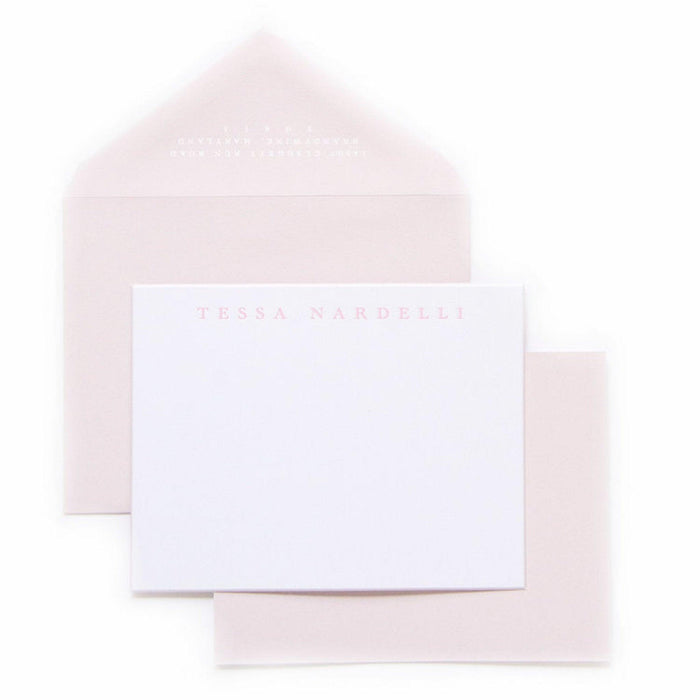 Peony Pink Beveled Letterpress Notes - Design 19 - Stationery - The Well Appointed House