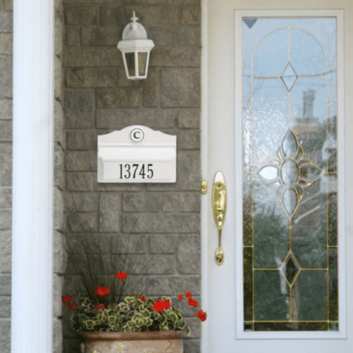 Personalized Colonial Wall Mailbox With Monogram & Address – Available in Multiple Finishes - Address Signs & Mailboxes - The Well Appointed House
