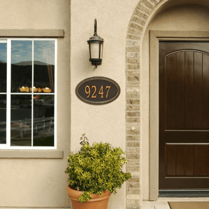 Personalized One Line Concord Estate Oval Address Wall Plaque – Available in Multiple Finishes - Address Signs & Mailboxes - The Well Appointed House