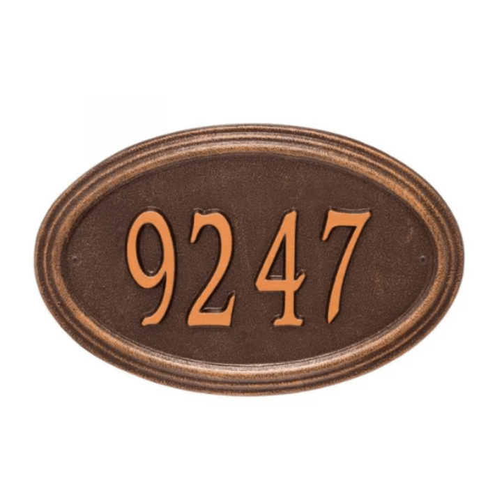 Personalized One Line Concord Estate Oval Address Wall Plaque – Available in Multiple Finishes - Address Signs & Mailboxes - The Well Appointed House