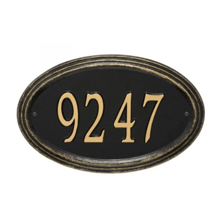 Personalized One Line Concord Estate Oval Address Wall Plaque – Available in Multiple Finishes - Address Signs & Mailboxes - The Well Appointed House