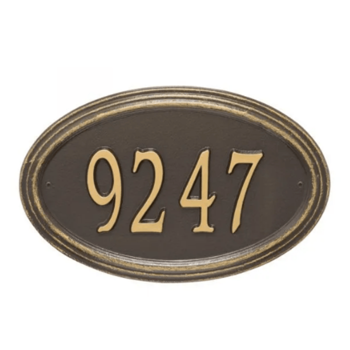 Personalized One Line Concord Estate Oval Address Wall Plaque – Available in Multiple Finishes - Address Signs & Mailboxes - The Well Appointed House