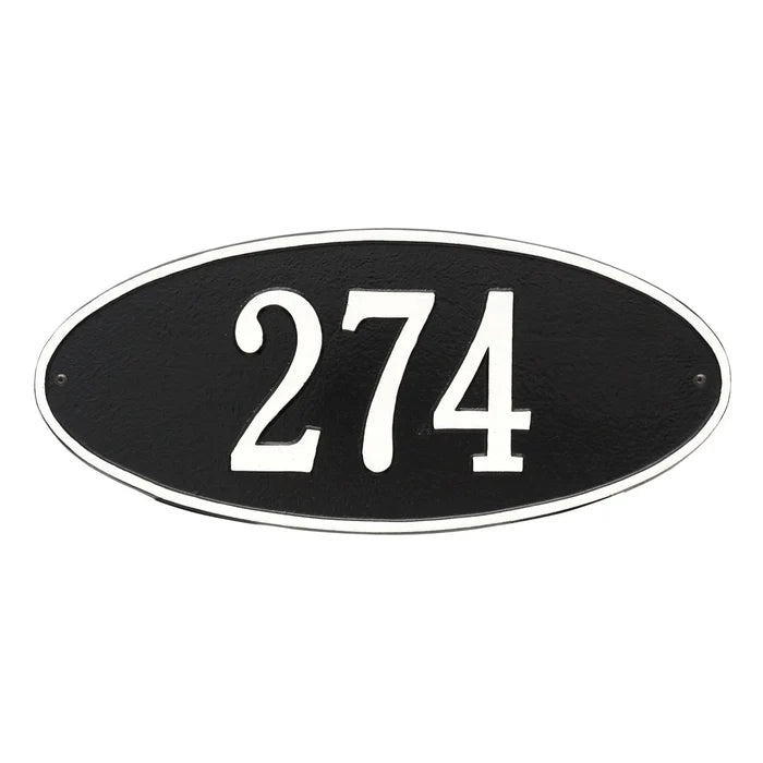 Personalized Oval Wall Mounted Address Plaque – Available in Multiple Finishes - Address Signs & Mailboxes - The Well Appointed House