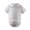 Peter Pan Collar Bodysuit, Blue - The Well Appointed House