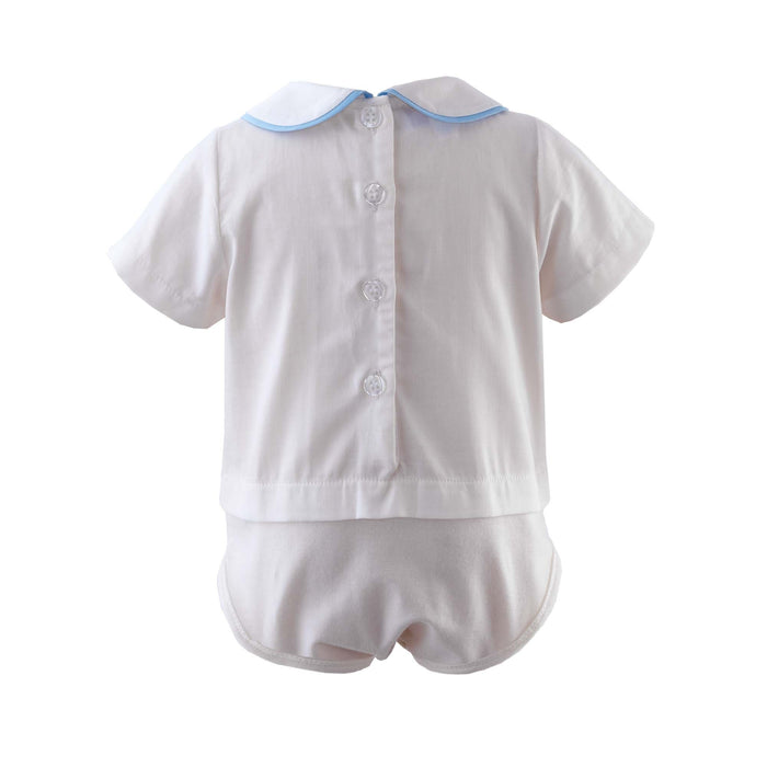 Peter Pan Collar Bodysuit, Blue - The Well Appointed House