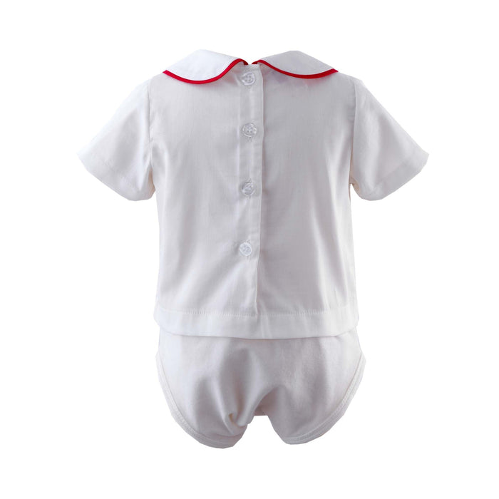 Peter Pan Collar Bodysuit, Red
