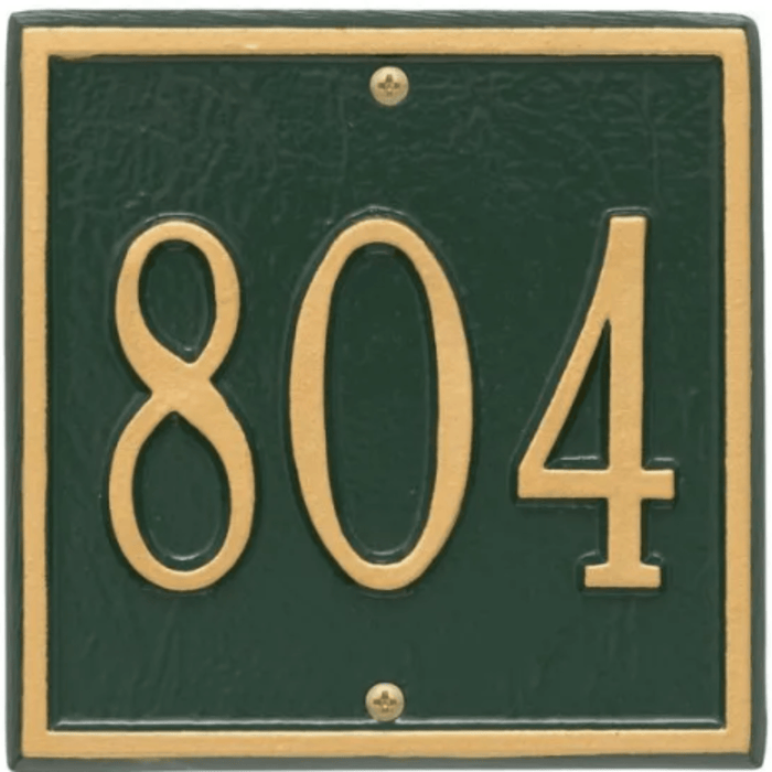 Petite Personalized Square Address Wall Plaque– Available in Multiple Finishes - Address Signs & Mailboxes - The Well Appointed House