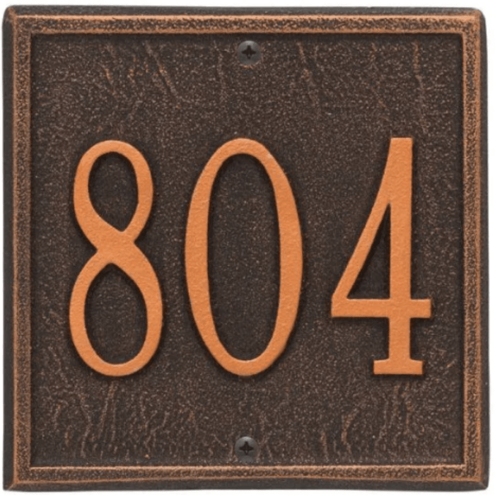Petite Personalized Square Address Wall Plaque– Available in Multiple Finishes - Address Signs & Mailboxes - The Well Appointed House