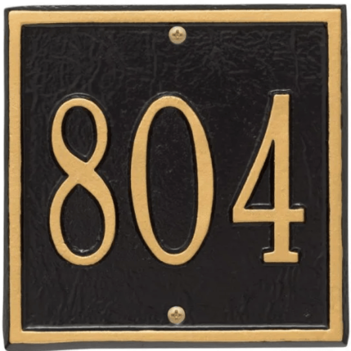 Petite Personalized Square Address Wall Plaque– Available in Multiple Finishes - Address Signs & Mailboxes - The Well Appointed House