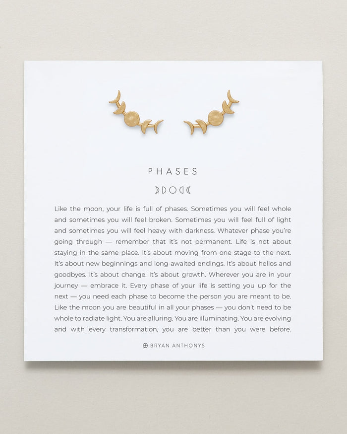 Phases Earring Climbers on card
