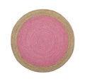 Pink and Natural Round Jute Area Rug - Rugs - The Well Appointed House