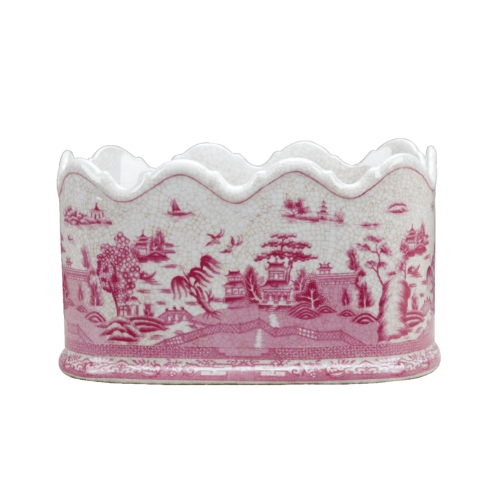 Pink and White Willow Porcelain Planter - Indoor Planters - The Well Appointed House