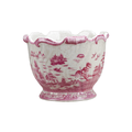 Pink and White Willow Porcelain Round Planter - Indoor Planters - The Well Appointed House