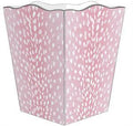 Pink Antelope Wastepaper Basket and Optional Tissue Box Cover - Wastebasket Sets - The Well Appointed House