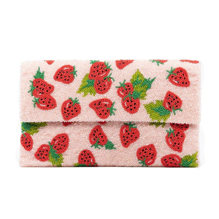Pink Beaded Strawberry Motif Handbag - Gifts for Her - The Well Appointed House