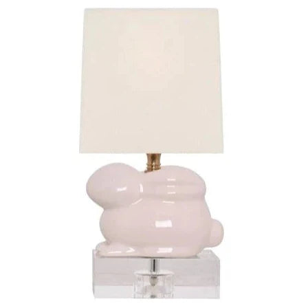 Pink Bunny Porcelain Table Lamp with Shade - Table Lamps - The Well Appointed House