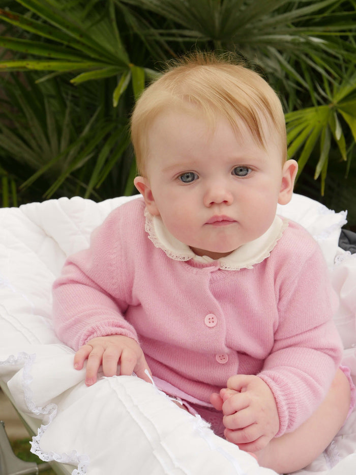 Pink Cashmere Cardigan, Baby Sizes