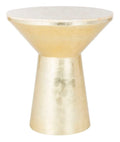 Pink Champagne and Gold Mosaic Top Round Side Table - Side & Accent Tables - The Well Appointed House