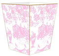 Pink Circus Toile Wastebasket and Optional Tissue Box Cover - Wastebasket Sets - The Well Appointed House