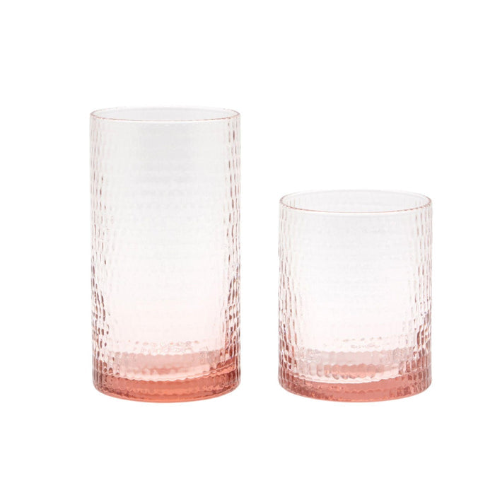 Pink Crocodile Texture Hand Blown Glasses - Drinkware - The Well Appointed House