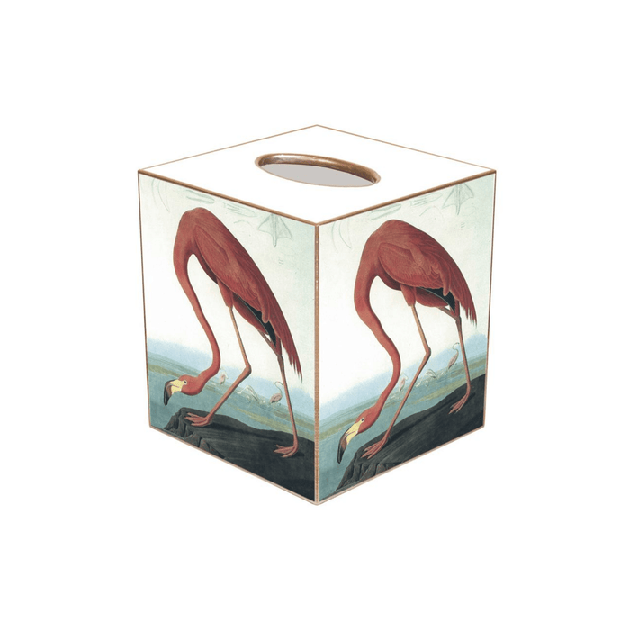 Pink Flamingo Wastepaper Basket and Optional Tissue Box Cover - Wastebasket - The Well Appointed House