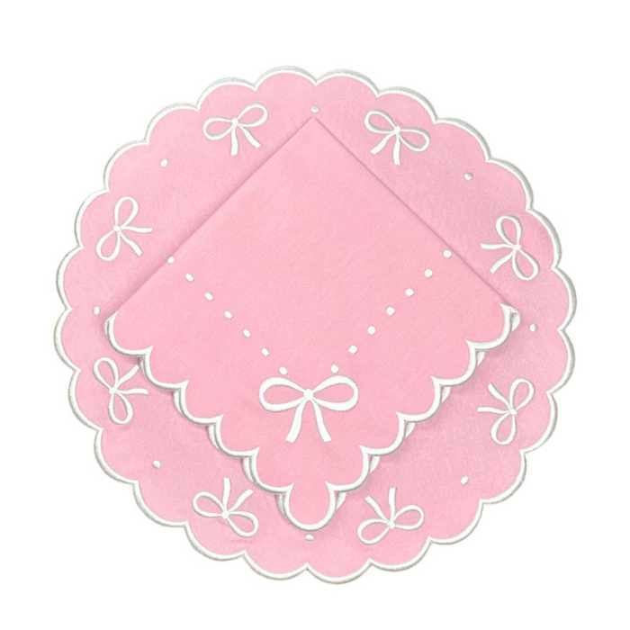 Pink Juliet Bows Placemat, Set of 4 - The Well Appointed House