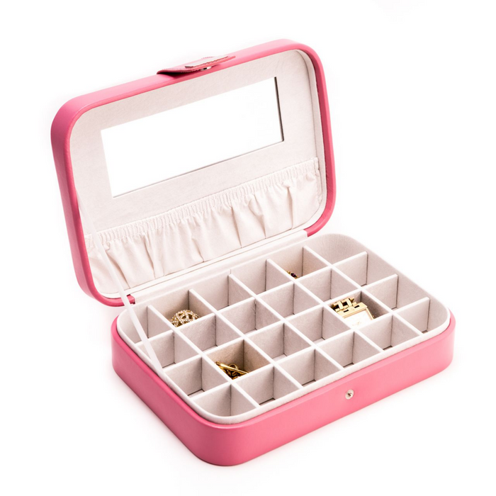 Pink Leatherette 24 Section Jewel Case - The Well Appointed House