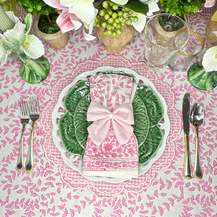 Pink Leaves Tablecloth - The Well Appointed House